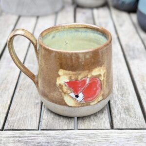 Madaras és rókás 5dl-es bögre - Róka zöldben