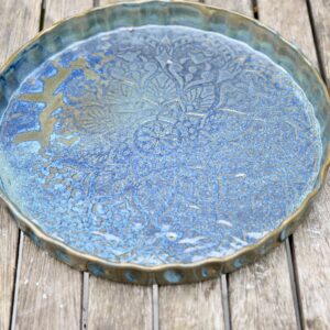 Pitesütő tál kék zölddel